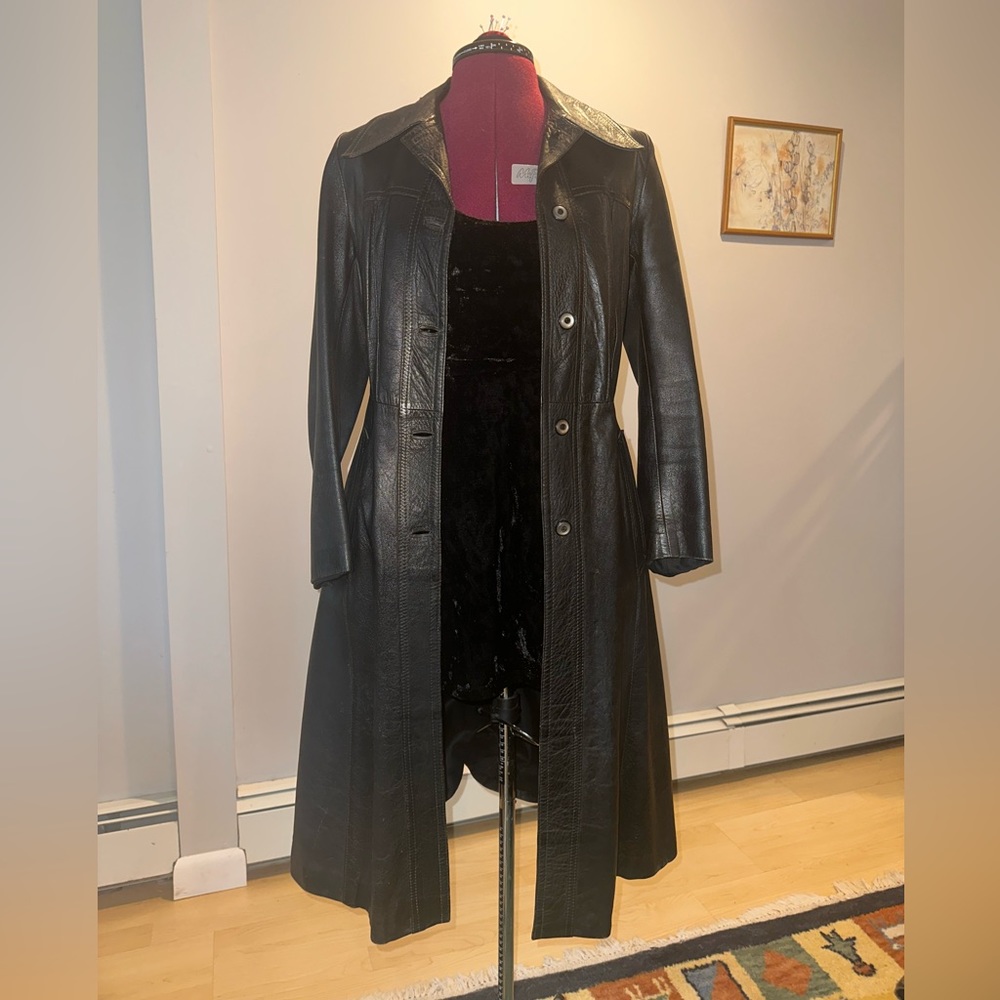 VINTAGE Leather Trench Coat